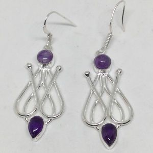 Amethyst Silver Earrings